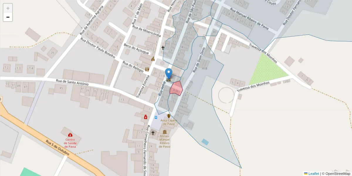 Mapa detalhado do código postal 7490-439 com limites, códigos postais vizinhos e agências dos correios