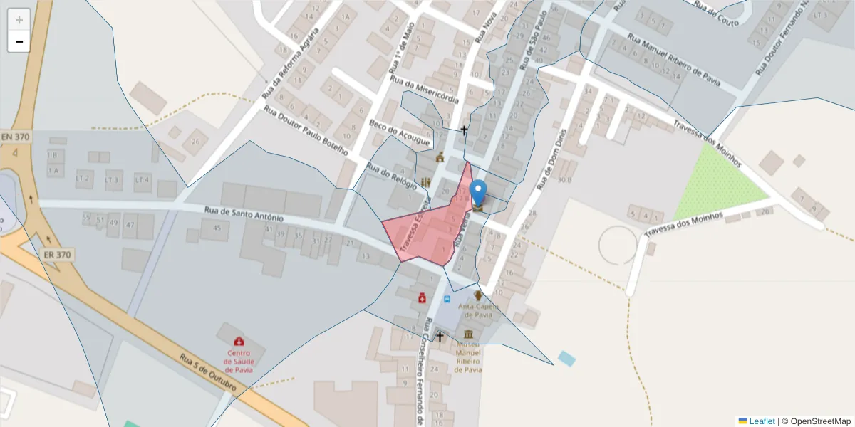 Mapa detalhado do código postal 7490-447 com limites, códigos postais vizinhos e agências dos correios