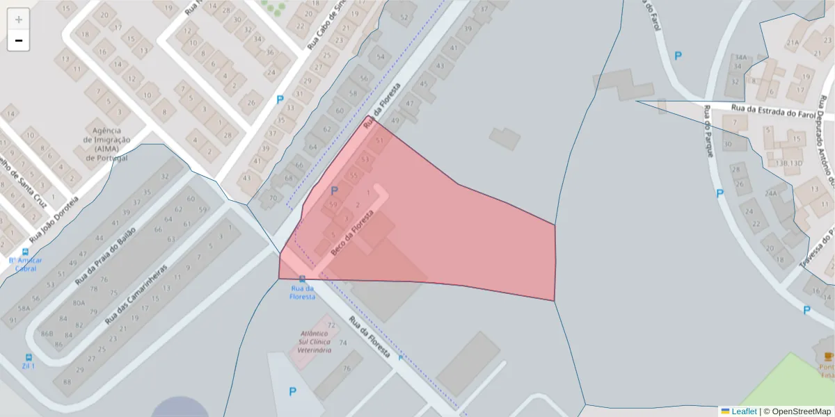 Mapa detalhado do código postal 7520-126 com limites, códigos postais vizinhos e agências dos correios