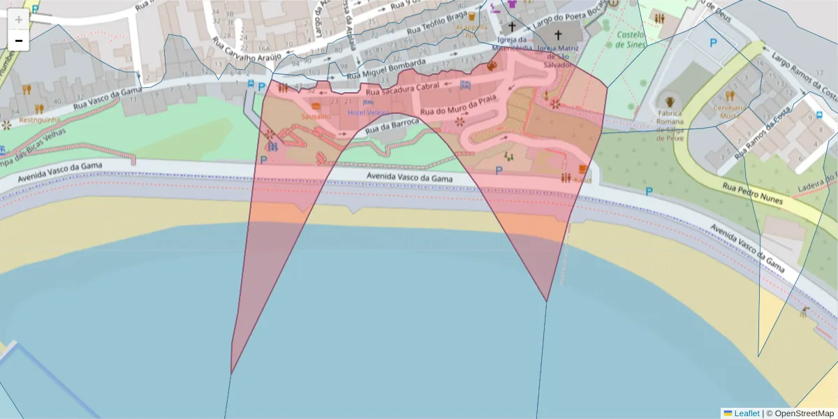 Mapa detalhado do código postal 7520-239 com limites, códigos postais vizinhos e agências dos correios