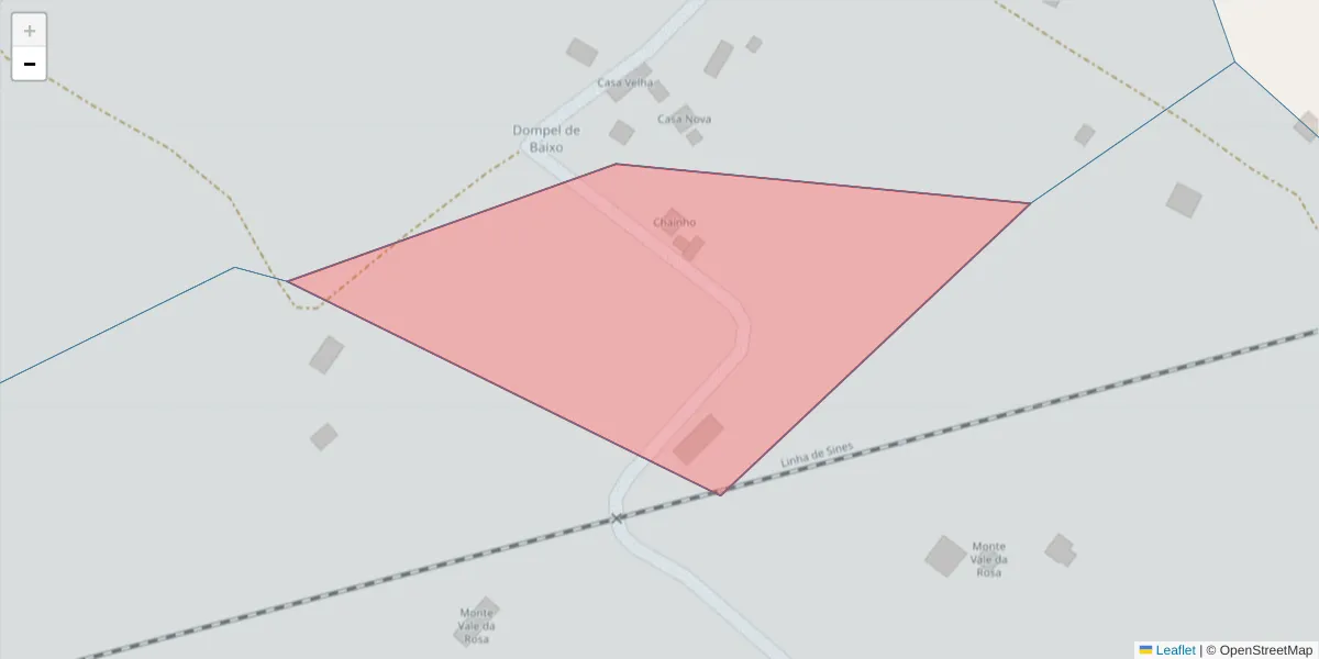 Mapa detalhado do código postal 7540-065 com limites, códigos postais vizinhos e agências dos correios