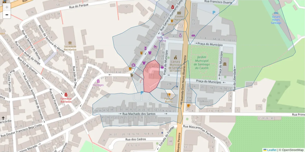 Mapa detalhado do código postal 7540-120 com limites, códigos postais vizinhos e agências dos correios
