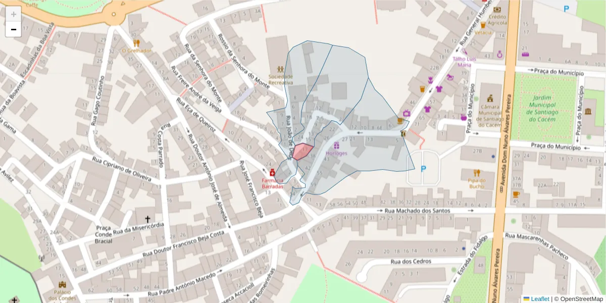 Mapa detalhado do código postal 7540-126 com limites, códigos postais vizinhos e agências dos correios