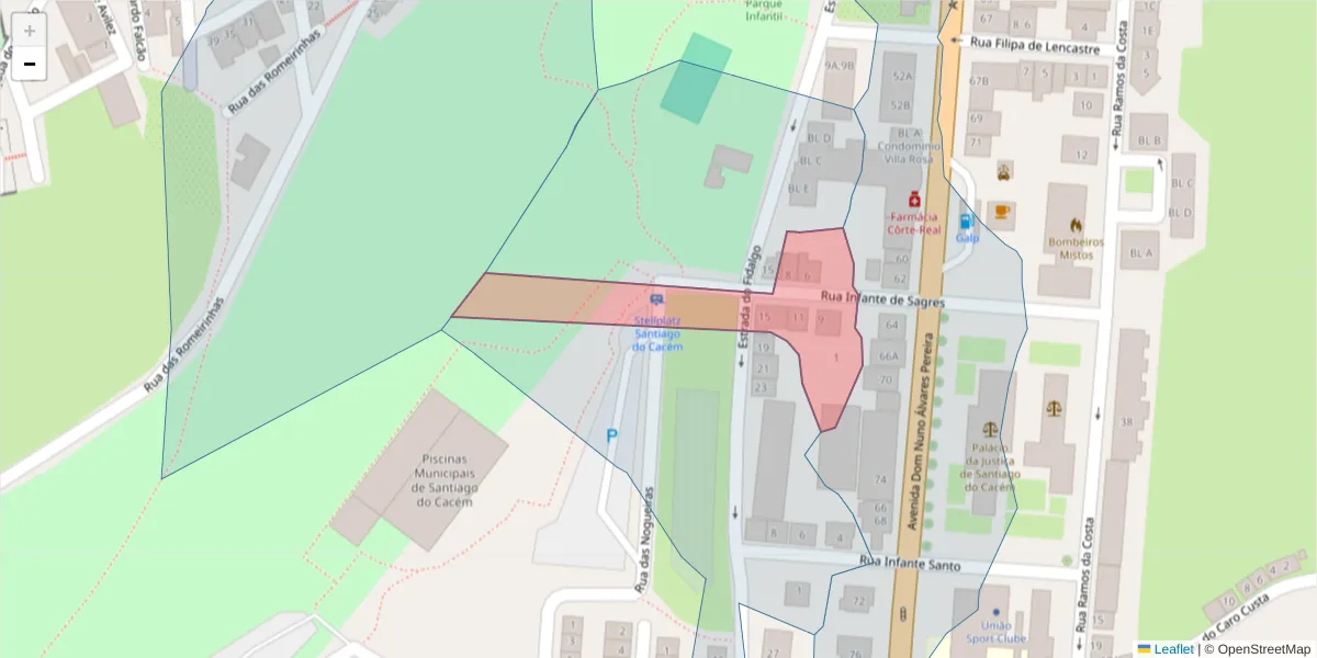 Mapa detalhado do código postal 7540-192 com limites, códigos postais vizinhos e agências dos correios
