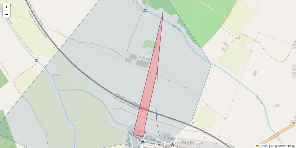 Mapa detalhado do código postal 7565-019 com limites, códigos postais vizinhos e agências dos correios