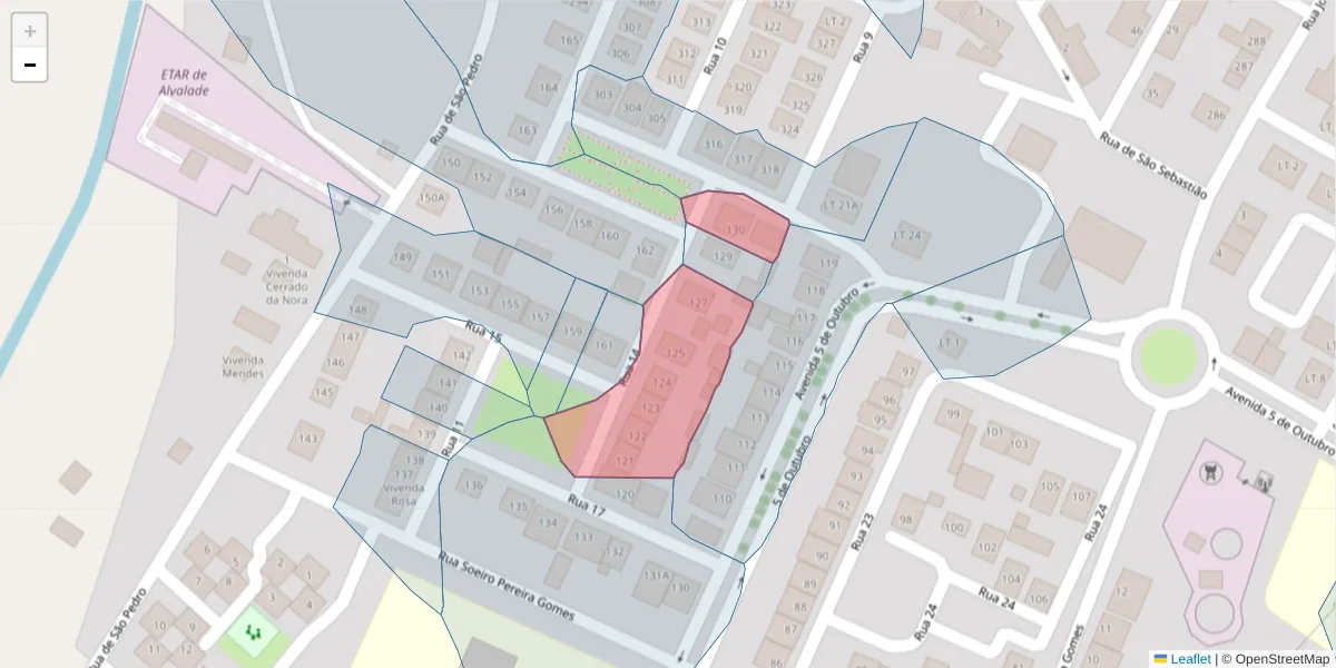 Mapa detalhado do código postal 7565-027 com limites, códigos postais vizinhos e agências dos correios