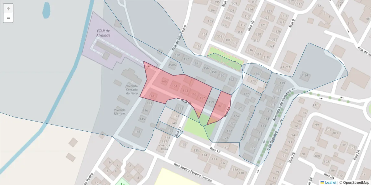Mapa detalhado do código postal 7565-028 com limites, códigos postais vizinhos e agências dos correios