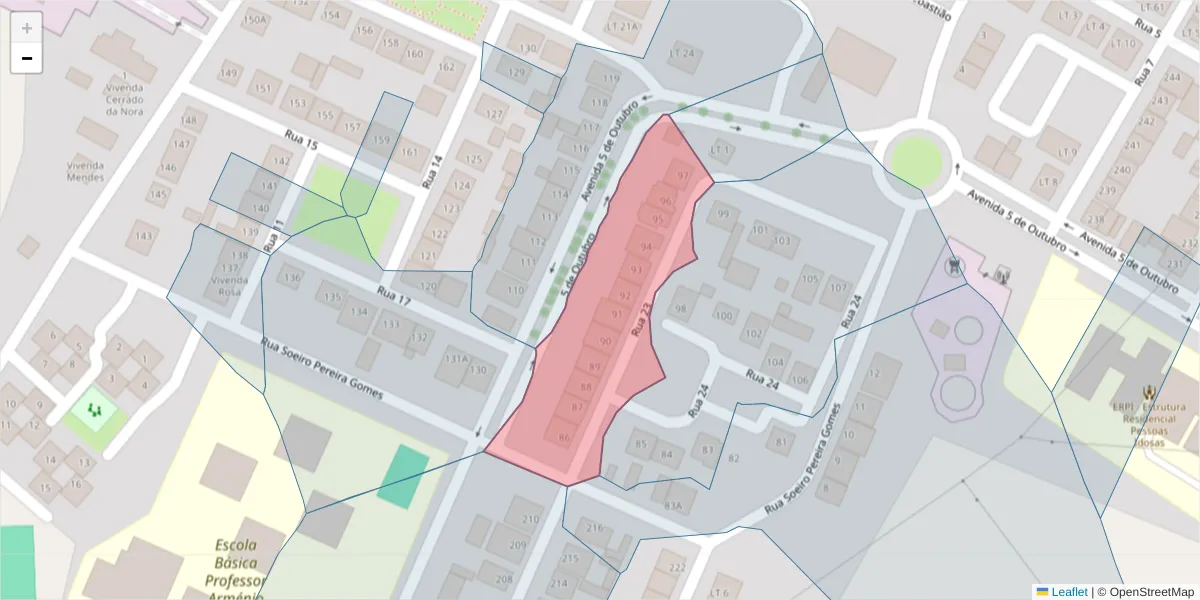 Mapa detalhado do código postal 7565-036 com limites, códigos postais vizinhos e agências dos correios
