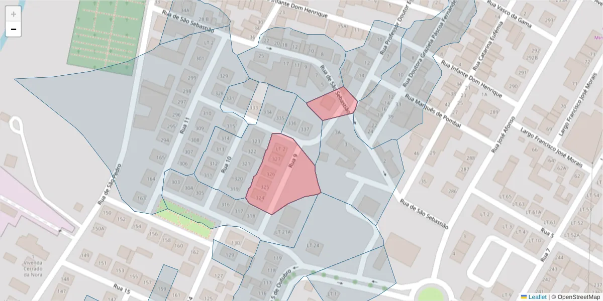 Mapa detalhado do código postal 7565-082 com limites, códigos postais vizinhos e agências dos correios