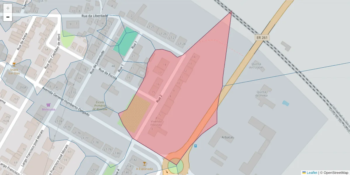 Mapa detalhado do código postal 7565-090 com limites, códigos postais vizinhos e agências dos correios