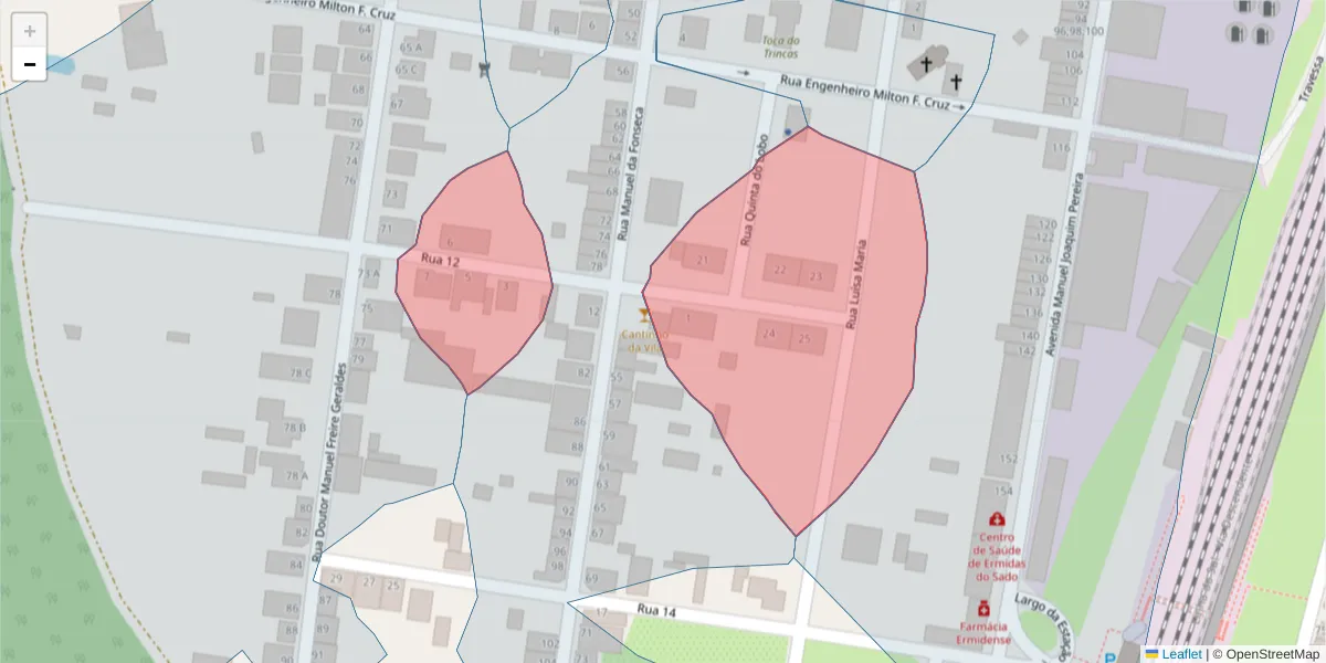 Mapa detalhado do código postal 7565-206 com limites, códigos postais vizinhos e agências dos correios