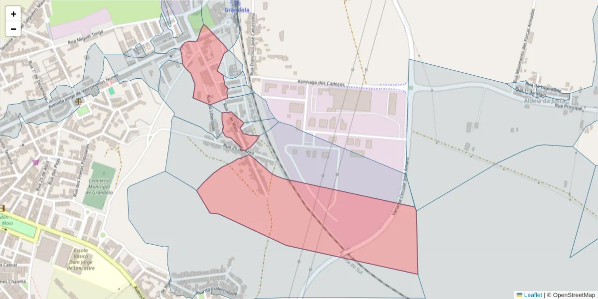 Mapa detalhado do código postal 7570-146 com limites, códigos postais vizinhos e agências dos correios