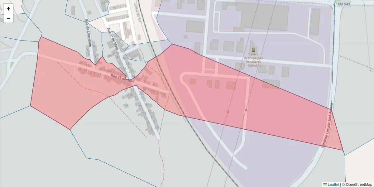 Mapa detalhado do código postal 7570-159 com limites, códigos postais vizinhos e agências dos correios