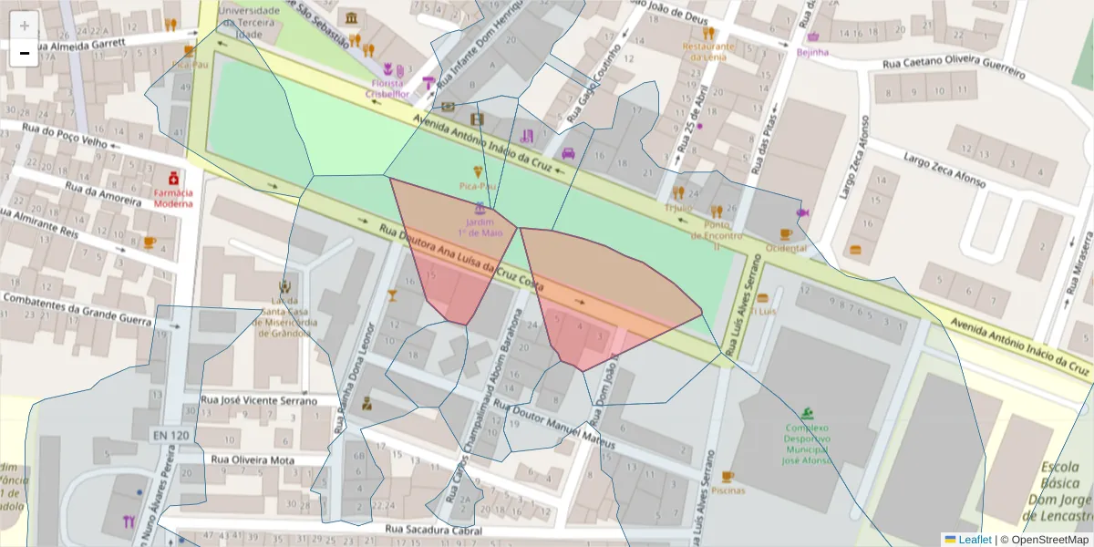 Mapa detalhado do código postal 7570-183 com limites, códigos postais vizinhos e agências dos correios