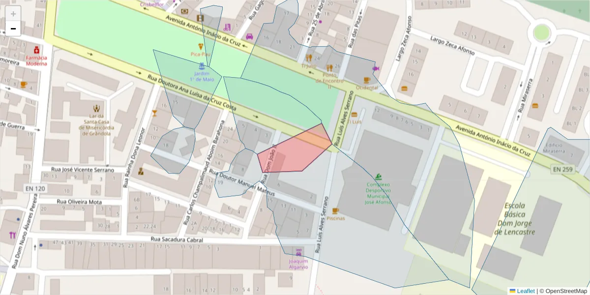 Mapa detalhado do código postal 7570-238 com limites, códigos postais vizinhos e agências dos correios