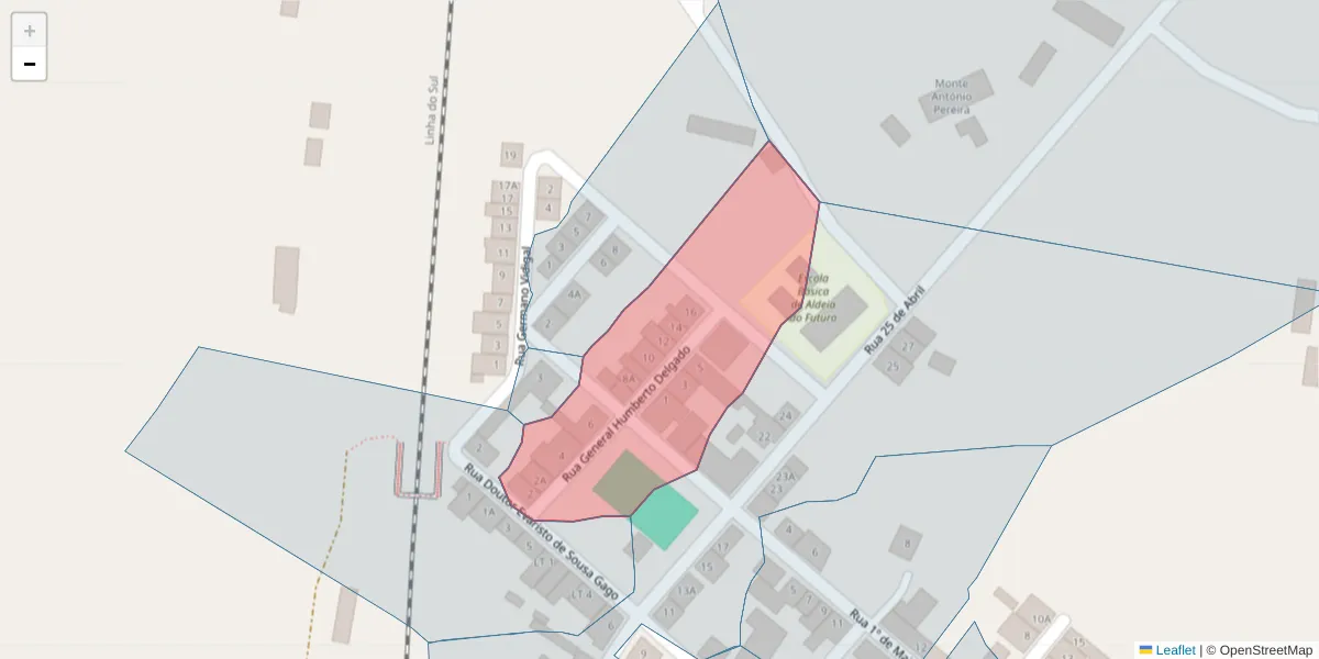 Mapa detalhado do código postal 7570-267 com limites, códigos postais vizinhos e agências dos correios