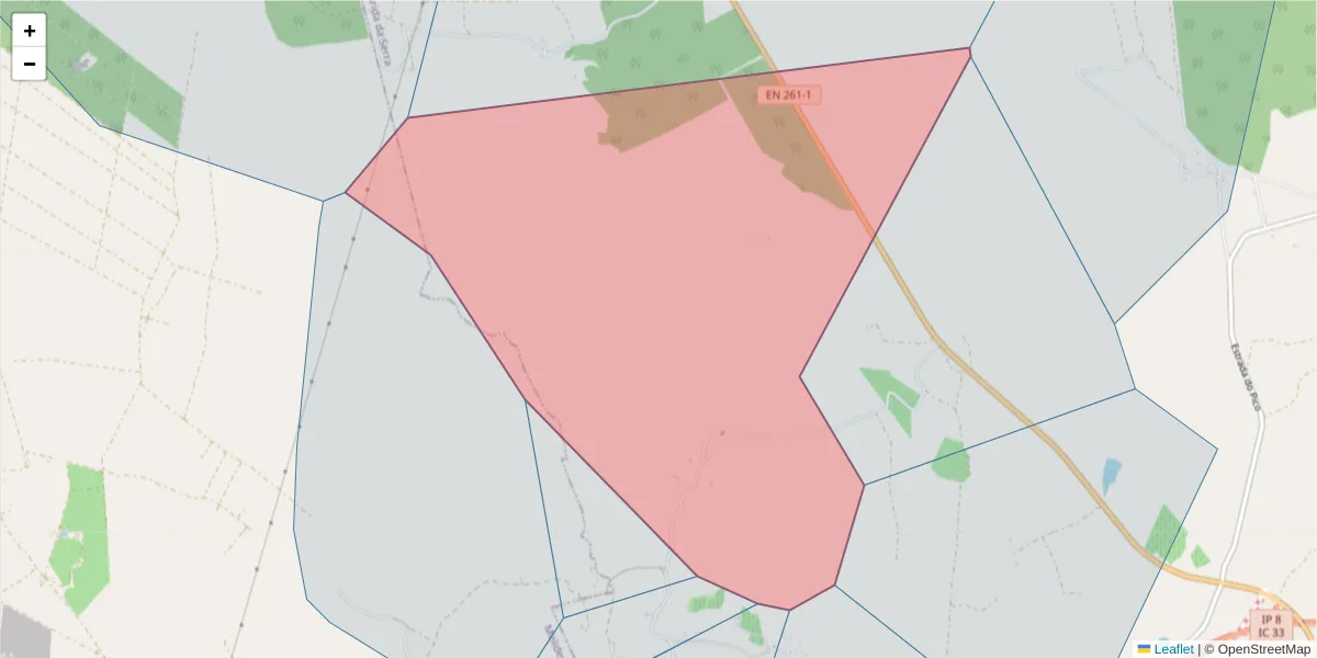 Mapa detalhado do código postal 7570-346 com limites, códigos postais vizinhos e agências dos correios