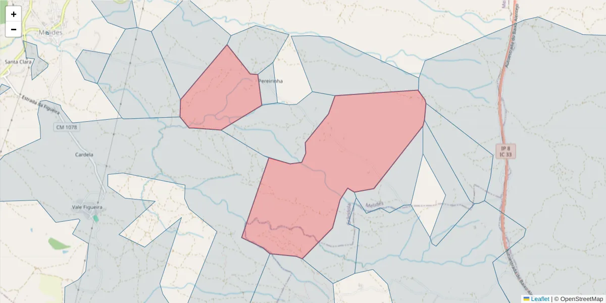 Mapa detalhado do código postal 7570-527 com limites, códigos postais vizinhos e agências dos correios