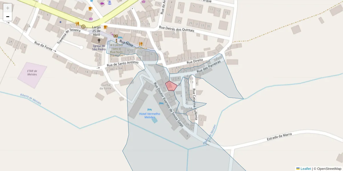 Mapa detalhado do código postal 7570-604 com limites, códigos postais vizinhos e agências dos correios