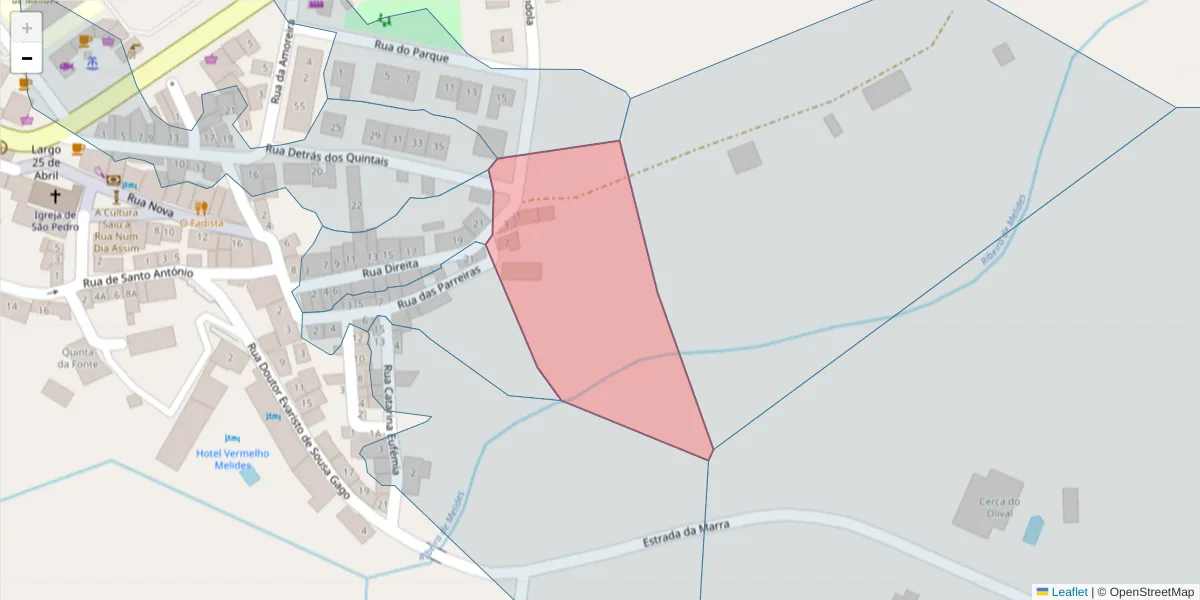 Mapa detalhado do código postal 7570-613 com limites, códigos postais vizinhos e agências dos correios