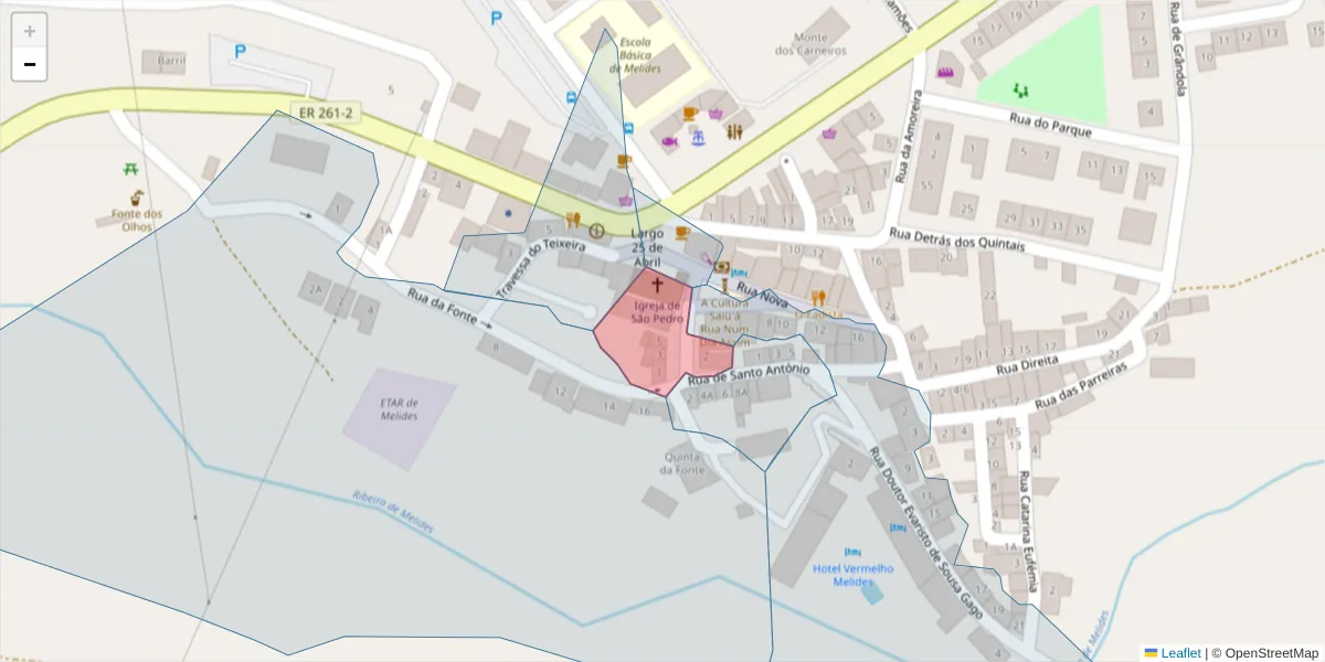 Mapa detalhado do código postal 7570-619 com limites, códigos postais vizinhos e agências dos correios