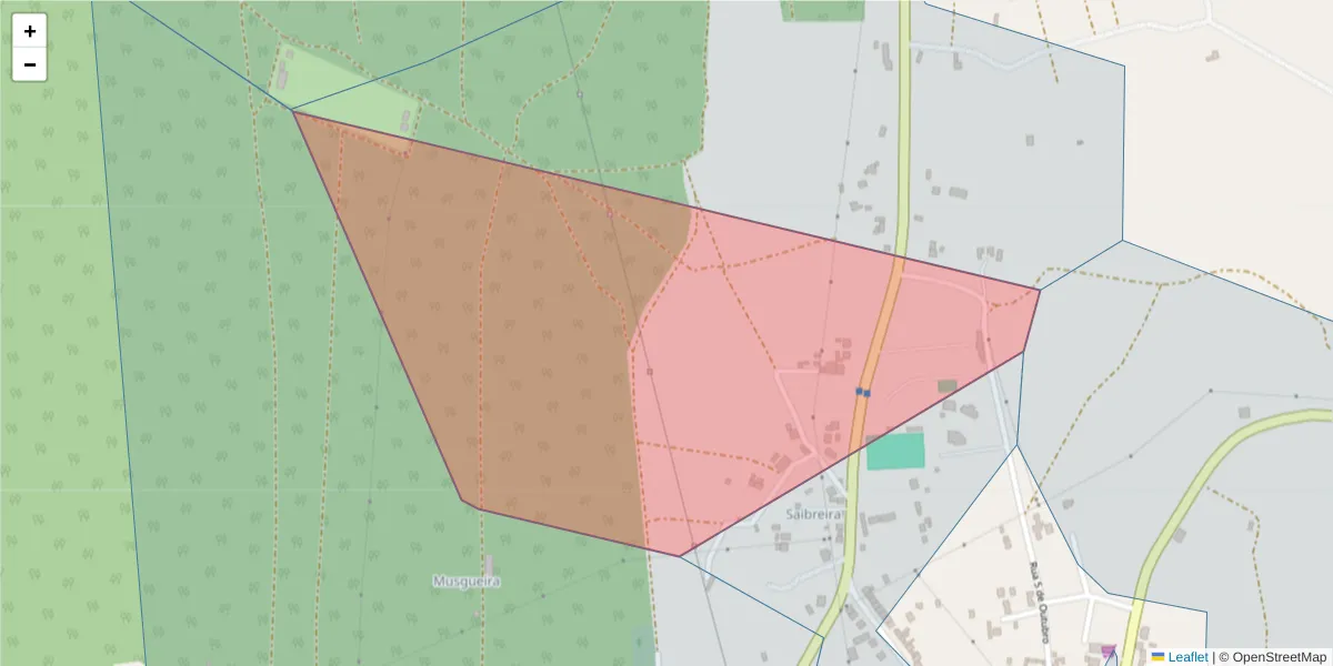 Mapa detalhado do código postal 7570-666 com limites, códigos postais vizinhos e agências dos correios