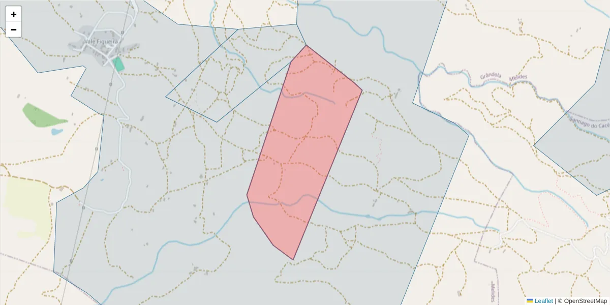 Mapa detalhado do código postal 7570-691 com limites, códigos postais vizinhos e agências dos correios
