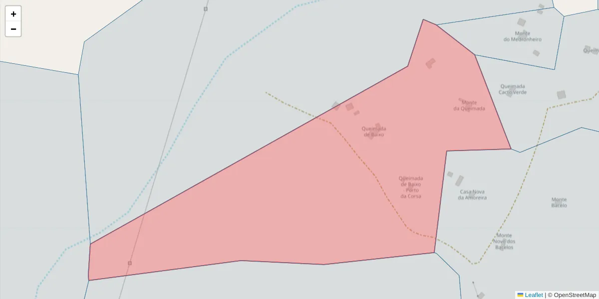 Mapa detalhado do código postal 7570-716 com limites, códigos postais vizinhos e agências dos correios