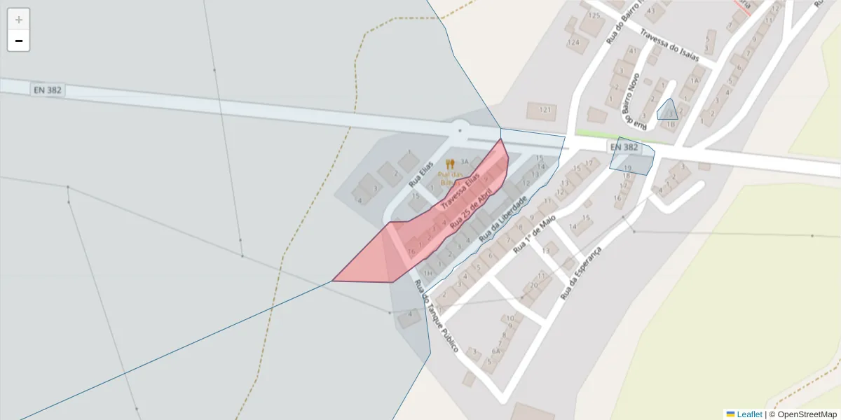 Mapa detalhado do código postal 7580-007 com limites, códigos postais vizinhos e agências dos correios