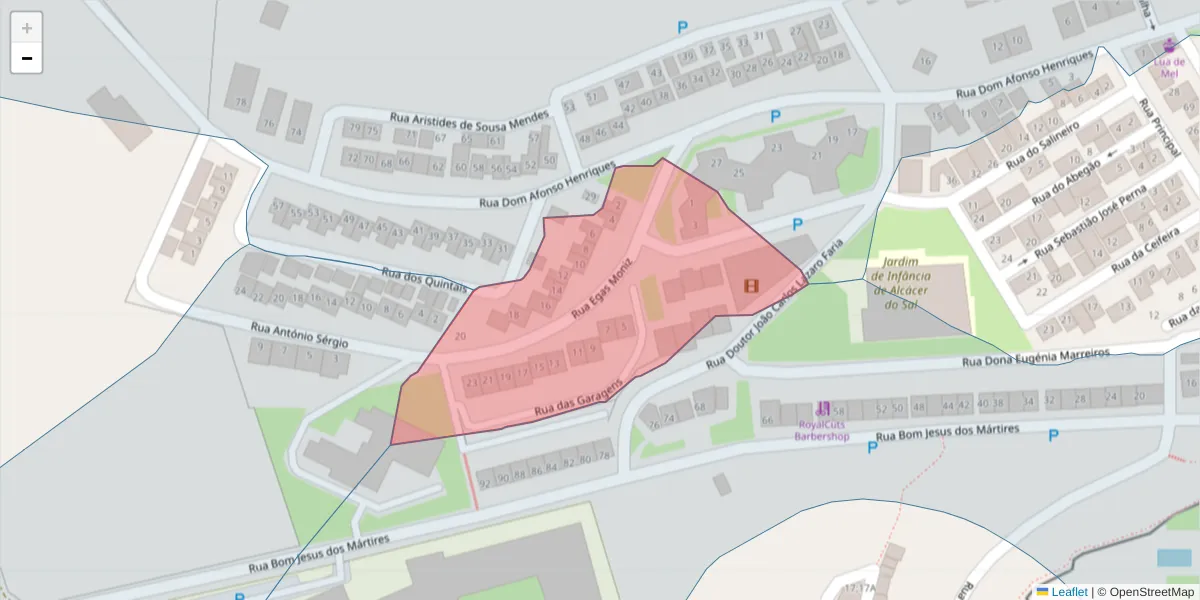 Mapa detalhado do código postal 7580-049 com limites, códigos postais vizinhos e agências dos correios