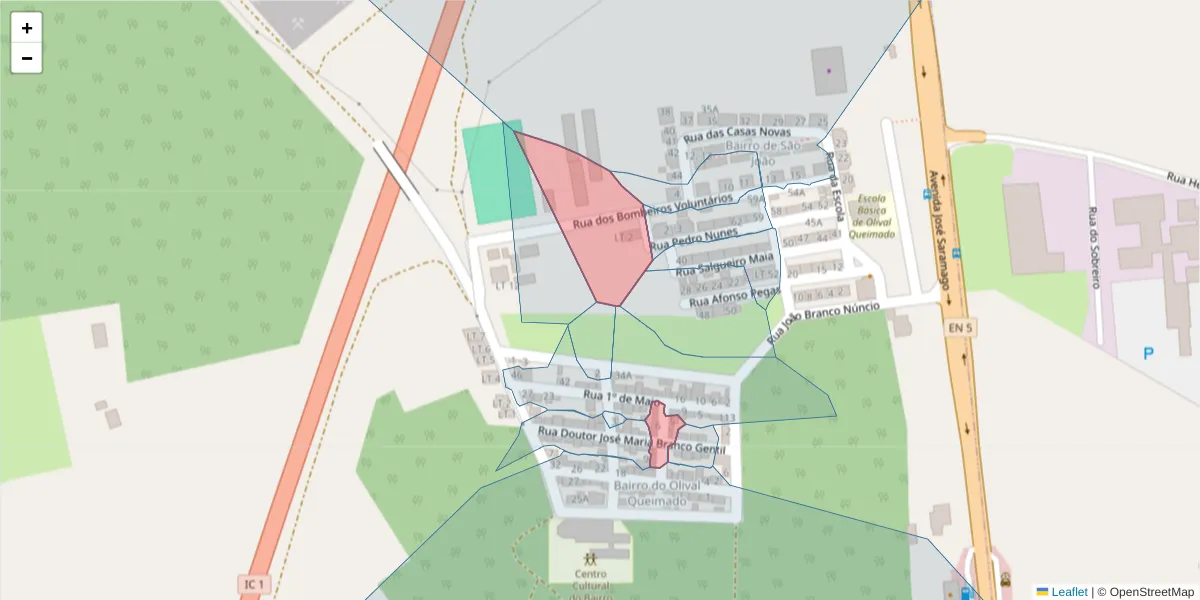 Mapa detalhado do código postal 7580-064 com limites, códigos postais vizinhos e agências dos correios