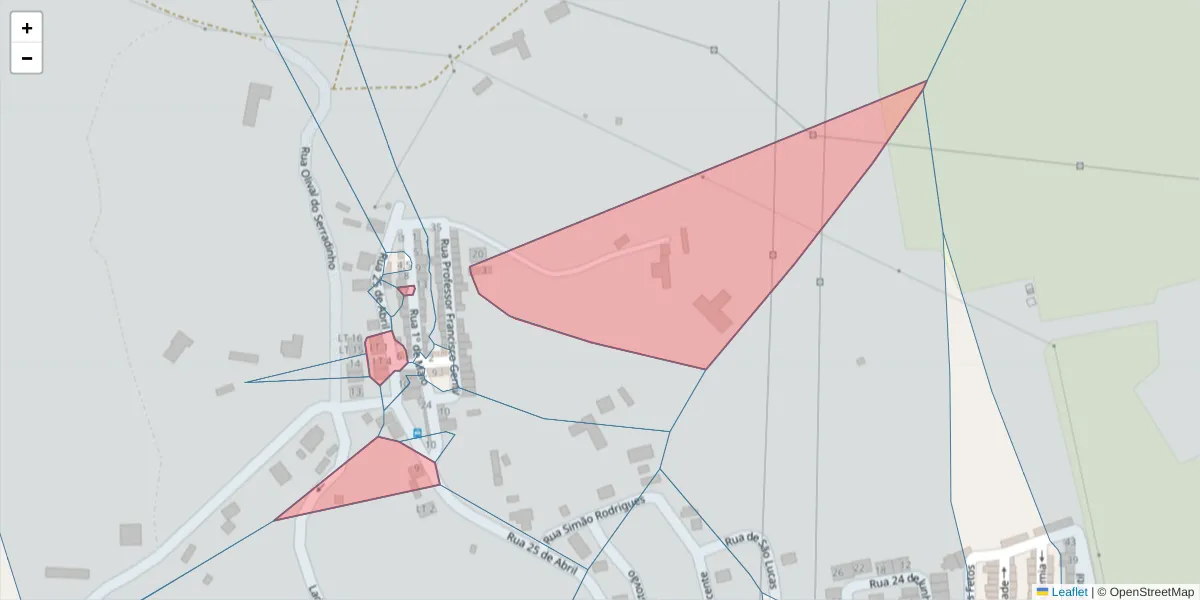 Mapa detalhado do código postal 7580-065 com limites, códigos postais vizinhos e agências dos correios