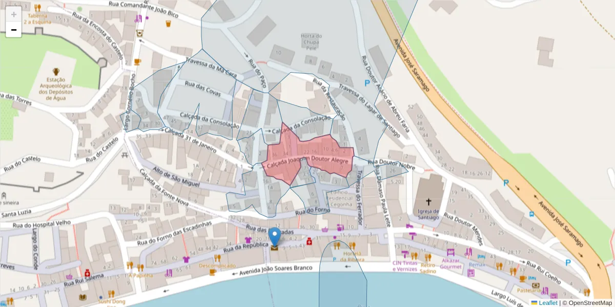 Mapa detalhado do código postal 7580-102 com limites, códigos postais vizinhos e agências dos correios