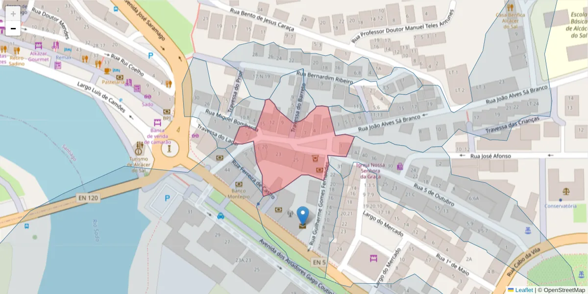 Mapa detalhado do código postal 7580-119 com limites, códigos postais vizinhos e agências dos correios