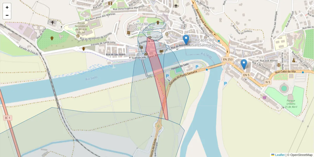 Mapa detalhado do código postal 7580-132 com limites, códigos postais vizinhos e agências dos correios