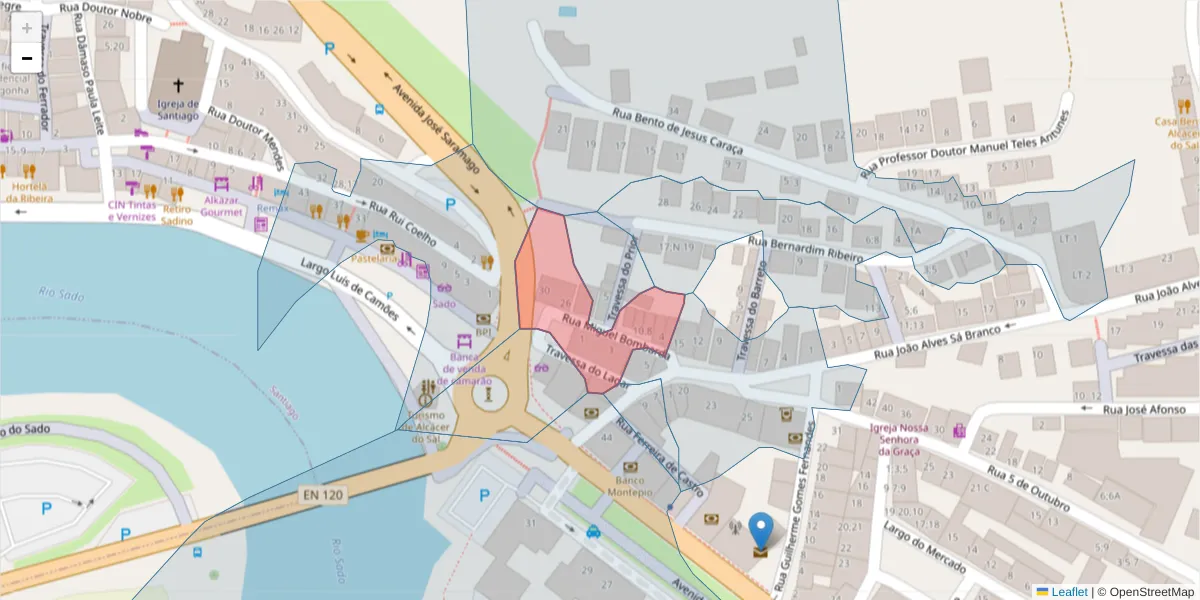 Mapa detalhado do código postal 7580-156 com limites, códigos postais vizinhos e agências dos correios