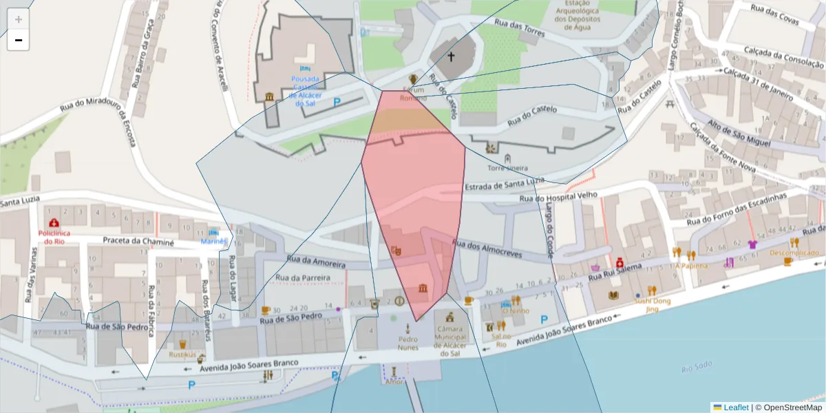Mapa detalhado do código postal 7580-189 com limites, códigos postais vizinhos e agências dos correios