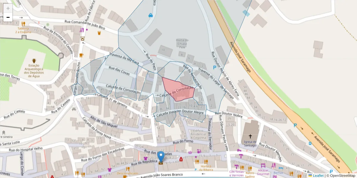 Mapa detalhado do código postal 7580-191 com limites, códigos postais vizinhos e agências dos correios