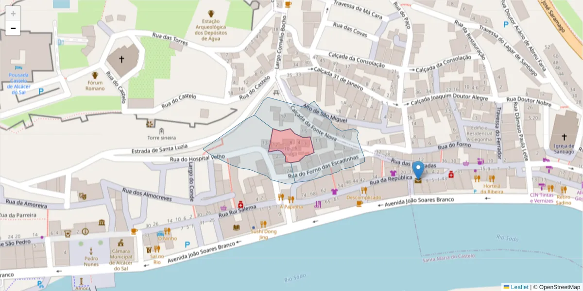 Mapa detalhado do código postal 7580-199 com limites, códigos postais vizinhos e agências dos correios
