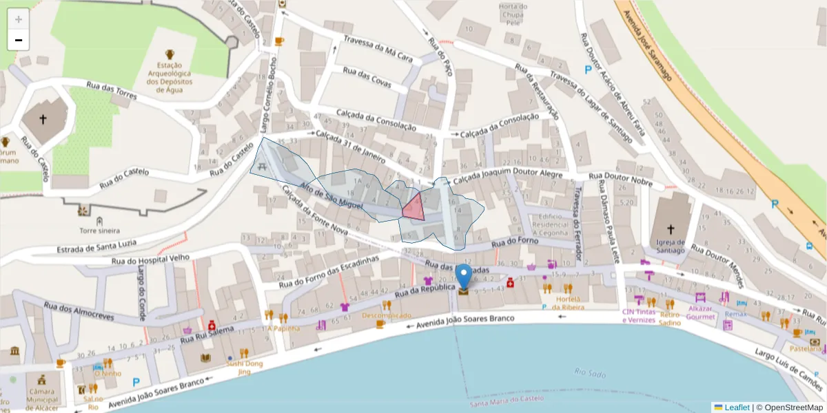 Mapa detalhado do código postal 7580-221 com limites, códigos postais vizinhos e agências dos correios