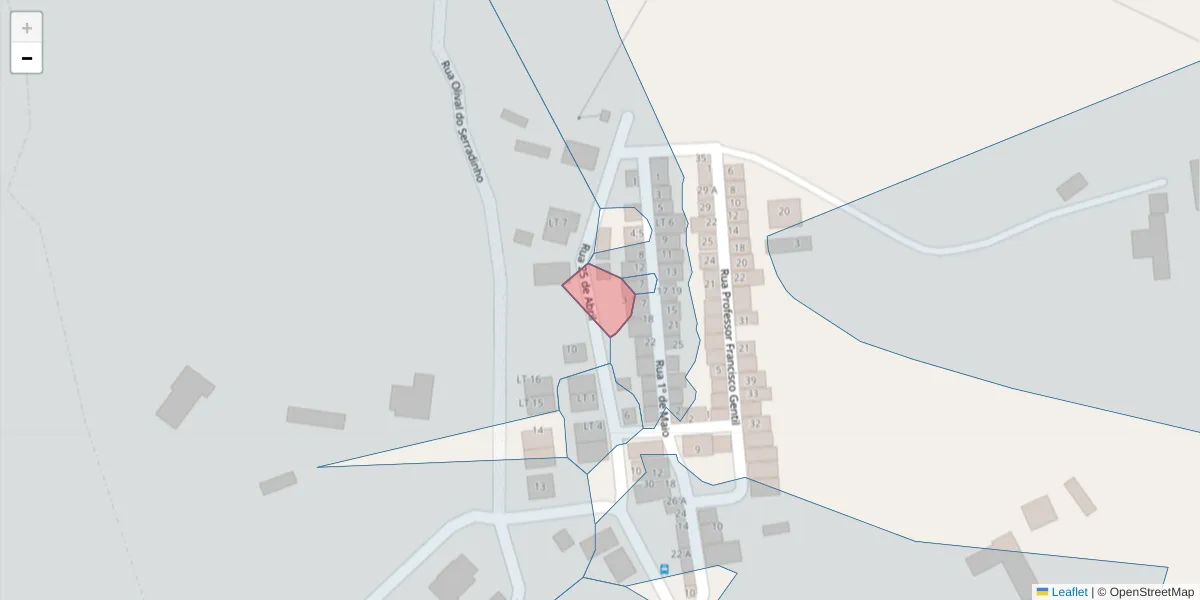 Mapa detalhado do código postal 7580-229;7580-067 com limites, códigos postais vizinhos e agências dos correios
