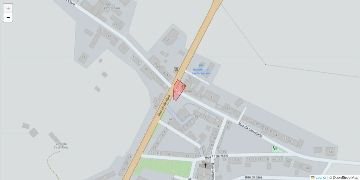 Mapa detalhado do código postal 7580 com limites, códigos postais vizinhos e agências dos correios