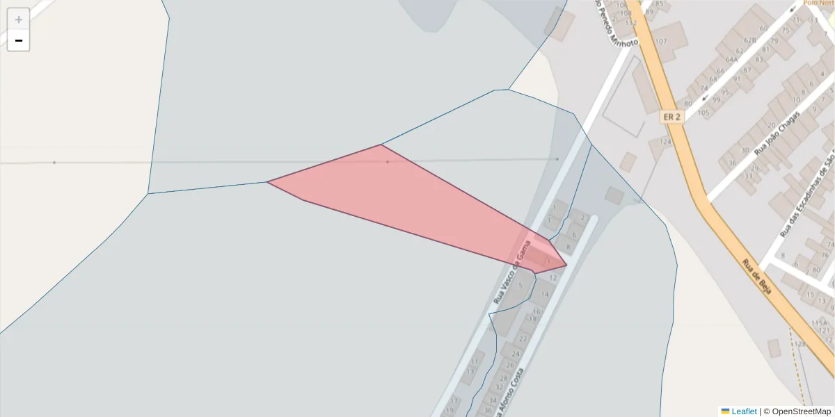 Mapa detalhado do código postal 7595-053 com limites, códigos postais vizinhos e agências dos correios