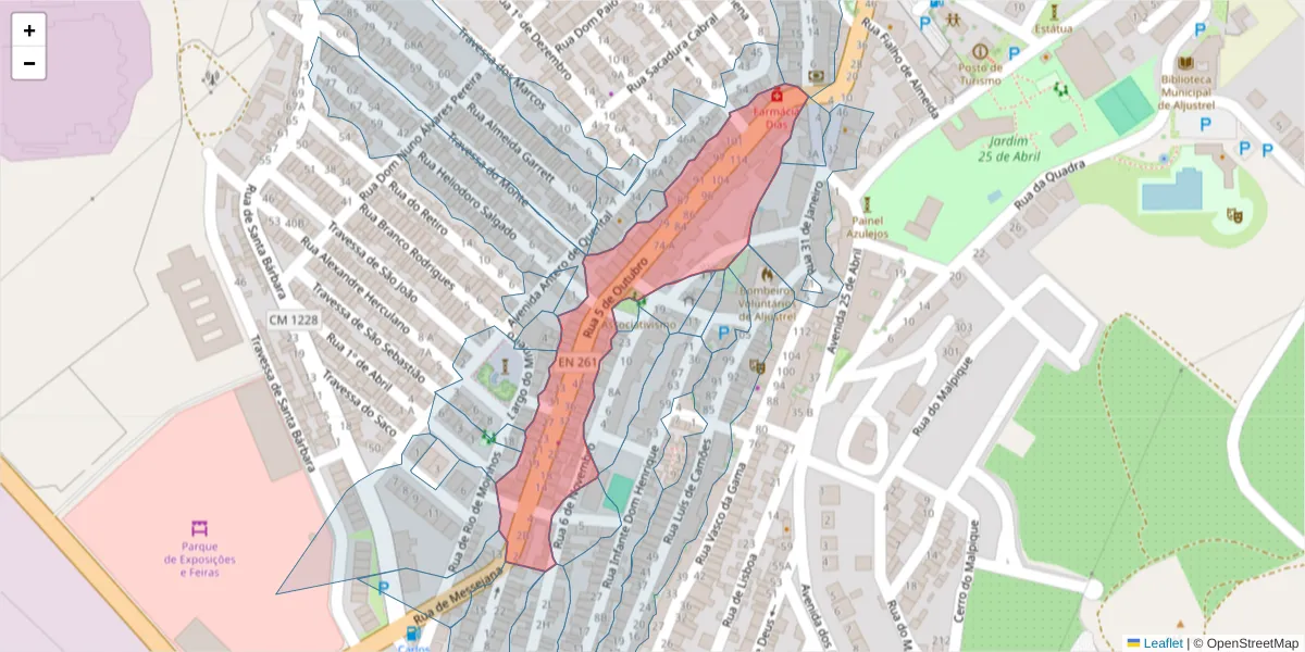 Mapa detalhado do código postal 7600-054 com limites, códigos postais vizinhos e agências dos correios