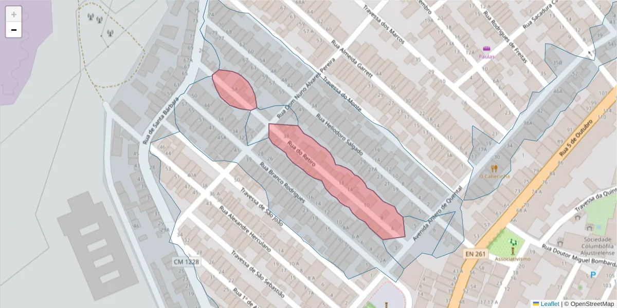 Mapa detalhado do código postal 7600-084 com limites, códigos postais vizinhos e agências dos correios