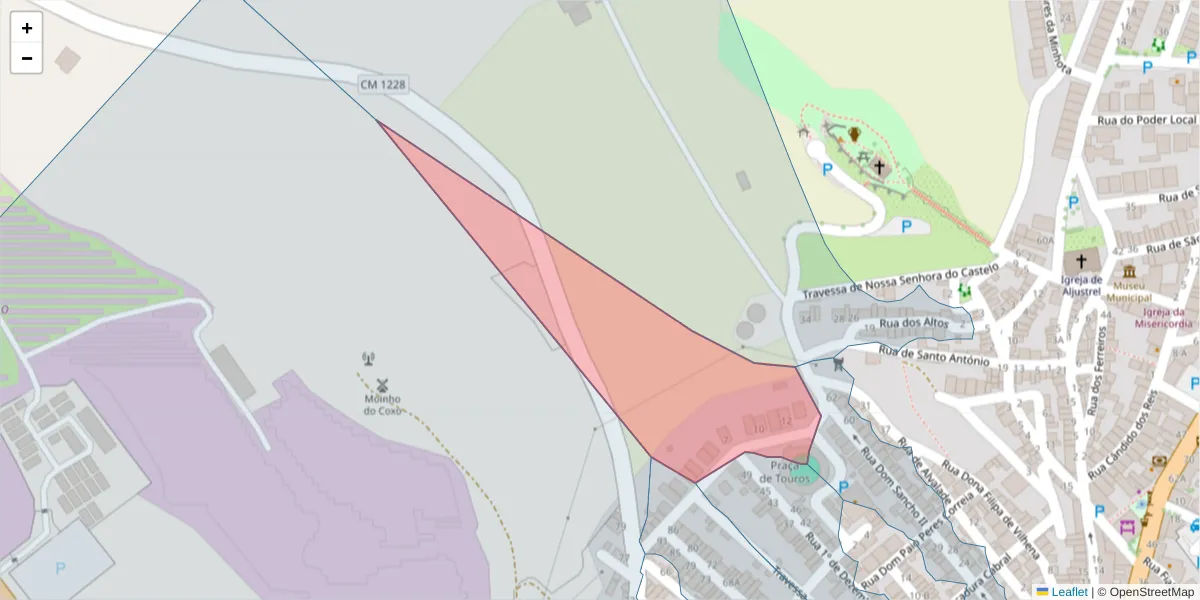 Mapa detalhado do código postal 7600-134 com limites, códigos postais vizinhos e agências dos correios