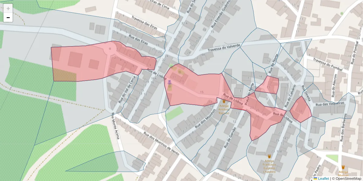 Mapa detalhado do código postal 7600-224 com limites, códigos postais vizinhos e agências dos correios