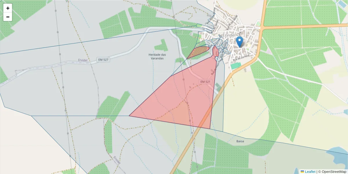 Mapa detalhado do código postal 7600-237 com limites, códigos postais vizinhos e agências dos correios