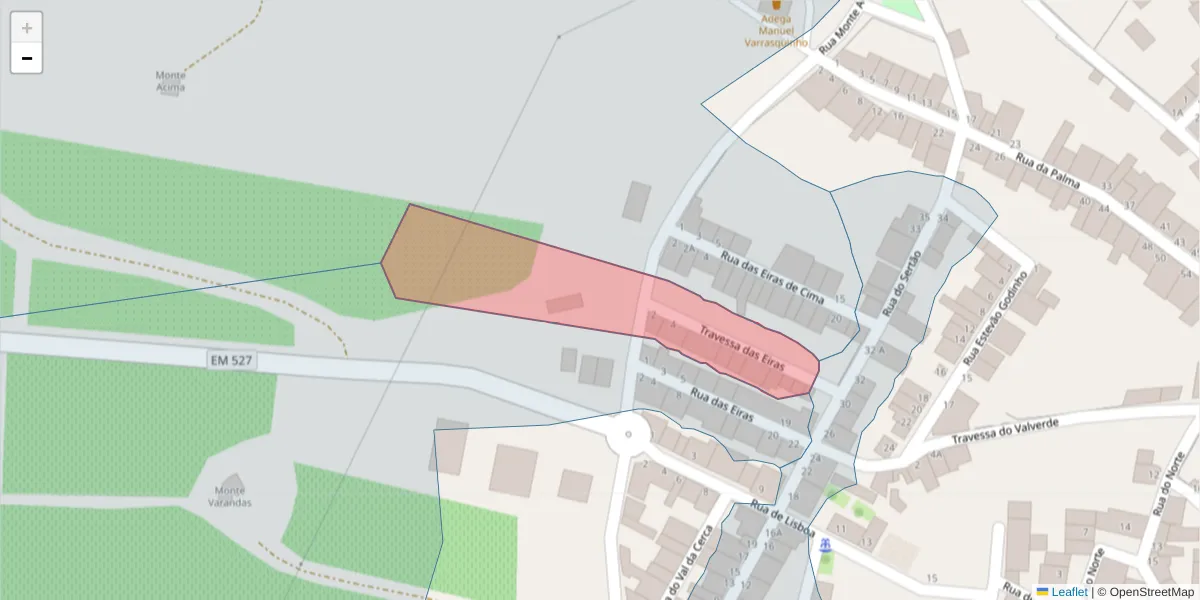 Mapa detalhado do código postal 7600-245 com limites, códigos postais vizinhos e agências dos correios
