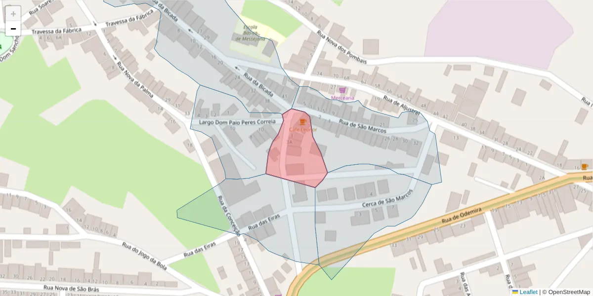 Mapa detalhado do código postal 7600-314 com limites, códigos postais vizinhos e agências dos correios